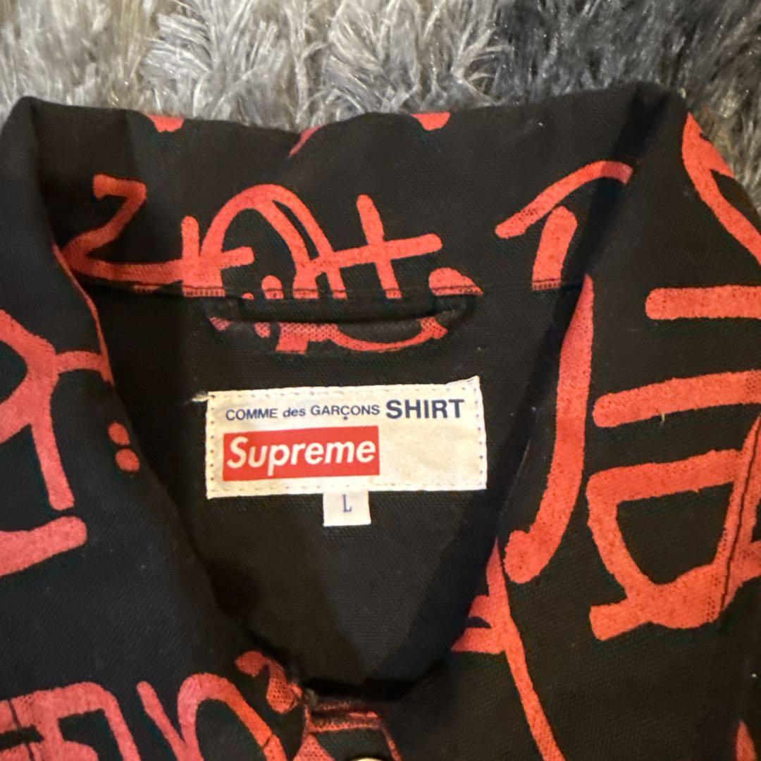 COMME des GARCONS supreme 赤/黒 Lサイズ