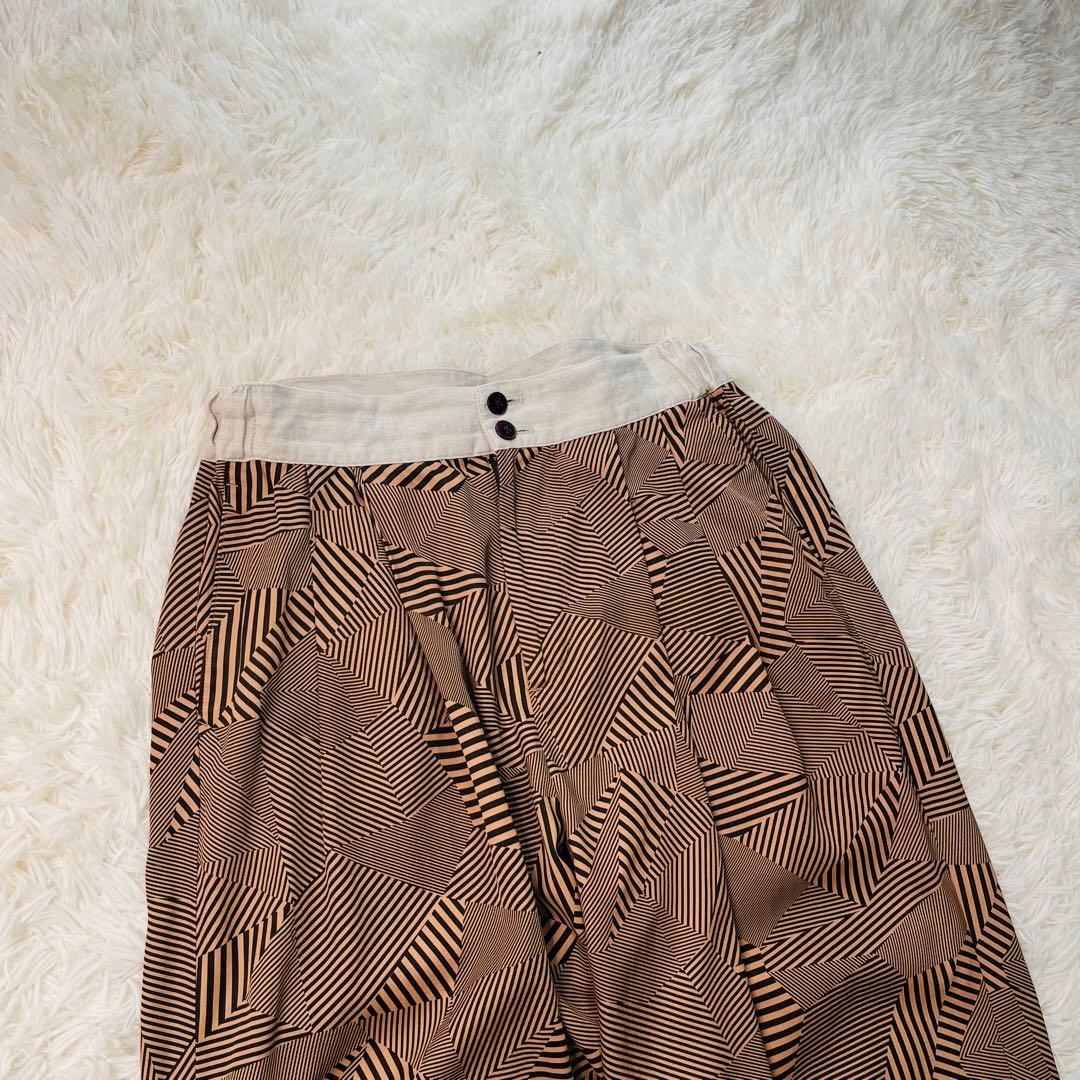 TOMORROWLAND ダイアゴナルプリント 2プリーツパンツ XS