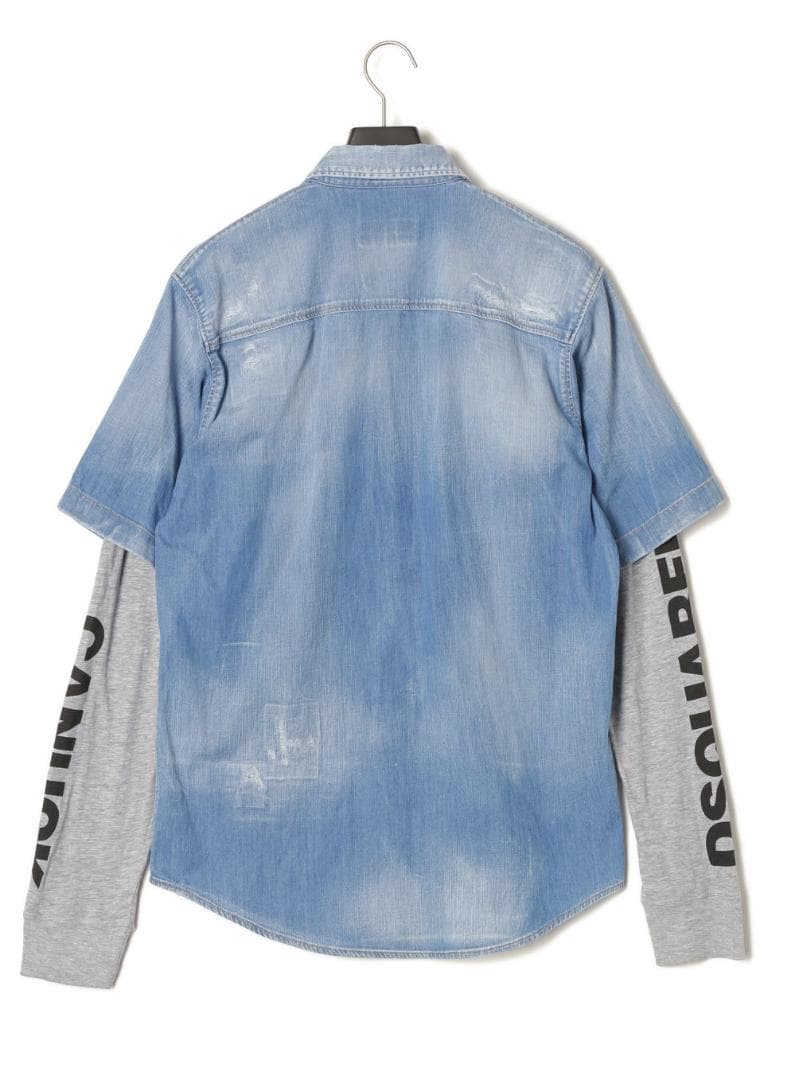 DSQUARED2　ディースクエア　レイヤード風 デニムシャツ （48)