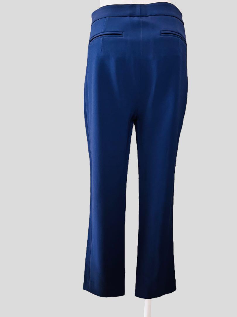 795ドル ADAM LIPPES センタープリーツ ストレッチ パンツ ブルー