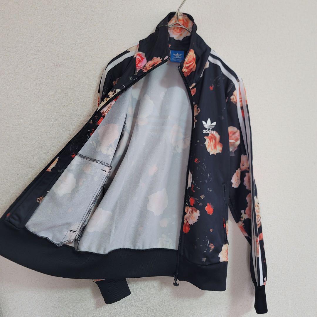 アディダス　レディース　ジャージ　トラックトップ　ジャケット　L 花柄　バラ