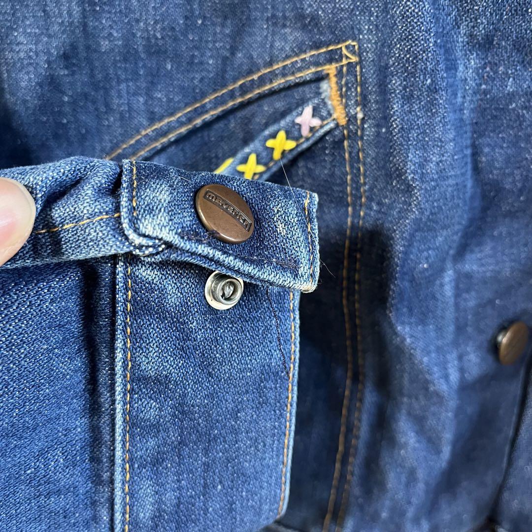 【60％OFF】 Maverick usa bell blue 古着 刺繍 デニムジャケット ジャケット・アウター