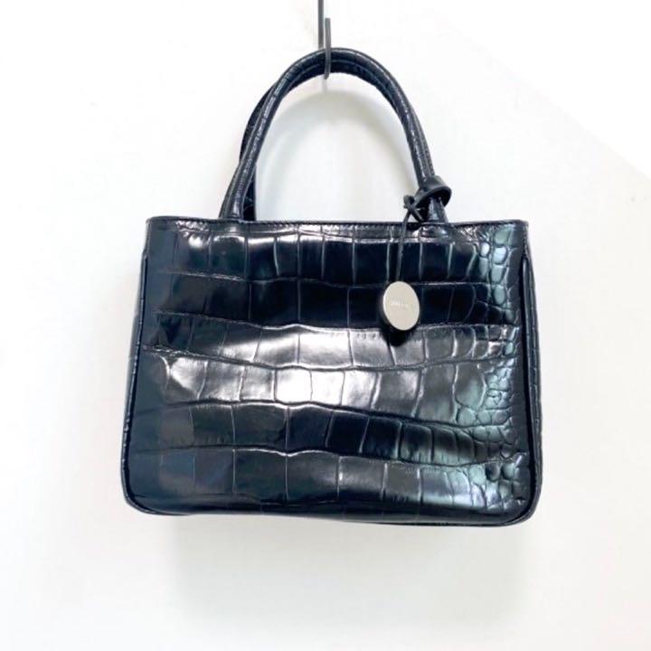 ✨美品✨ クロコ型押し FURLA オールレザー 2way ハンドバッグ