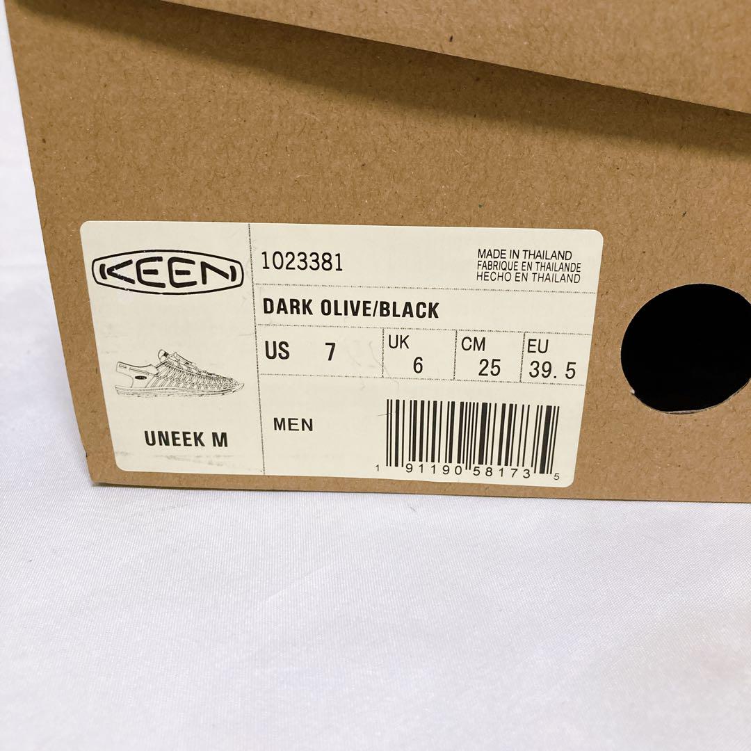 極美品　KEEN キーン　UNEEK ユニーク　オリーブ　カーキ　黒　25cm