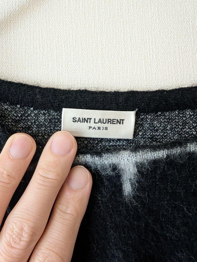 SAINT LAURENT チェック柄ニットセーター