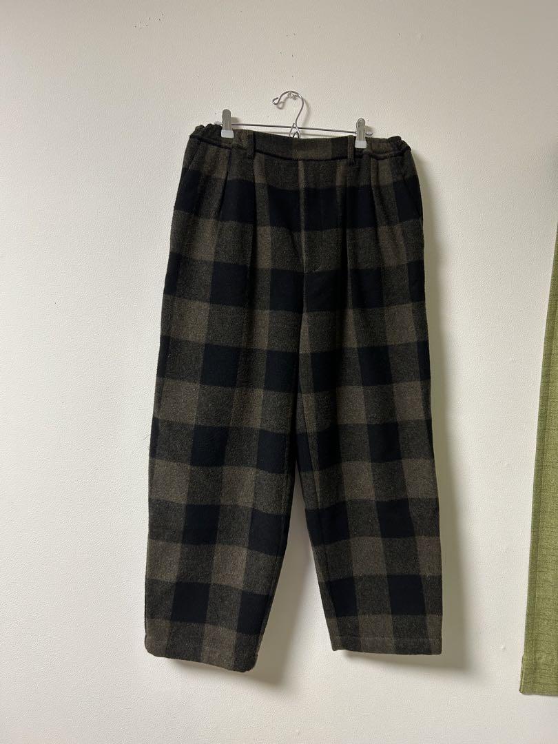 wonderland ウールチェックパンツ　ワイドパンツ