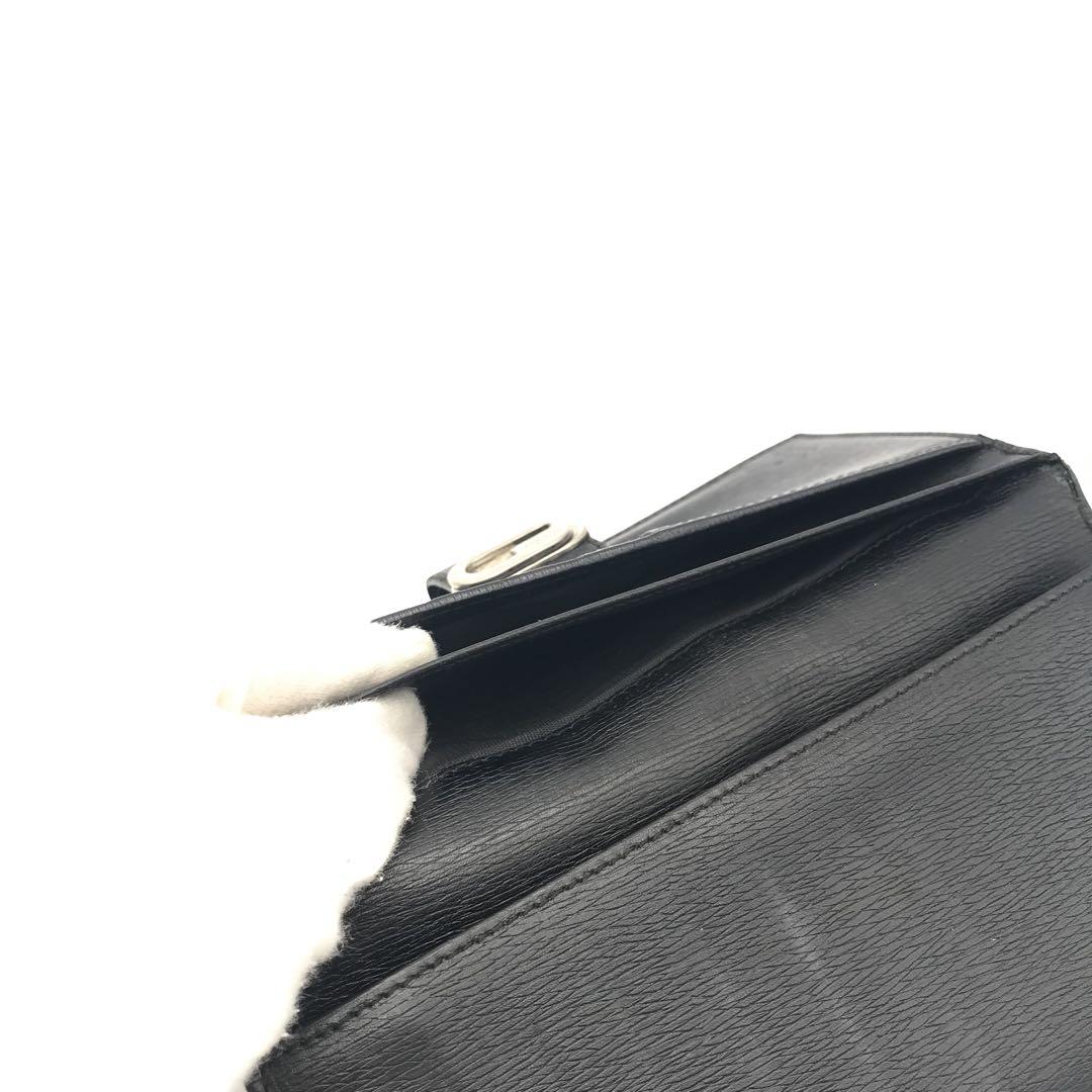 美品　グッチ財布　グッチ長財布　グッチレザー　グッチメタルプレート　レザー