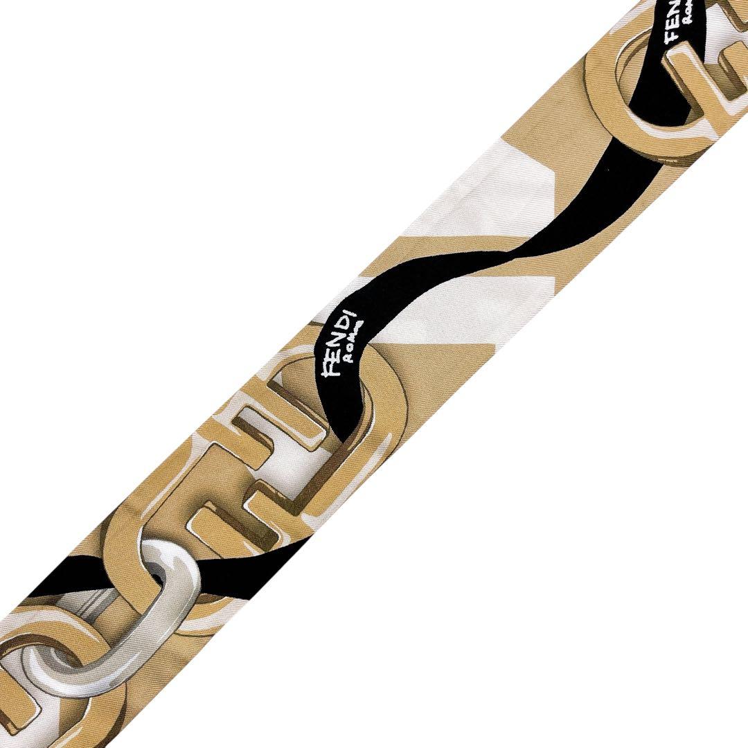 フェンディ ラッピー スカーフ シルク ベージュ 黒 ブラック レディースFendi USTAUSTRALIA_COM_AU