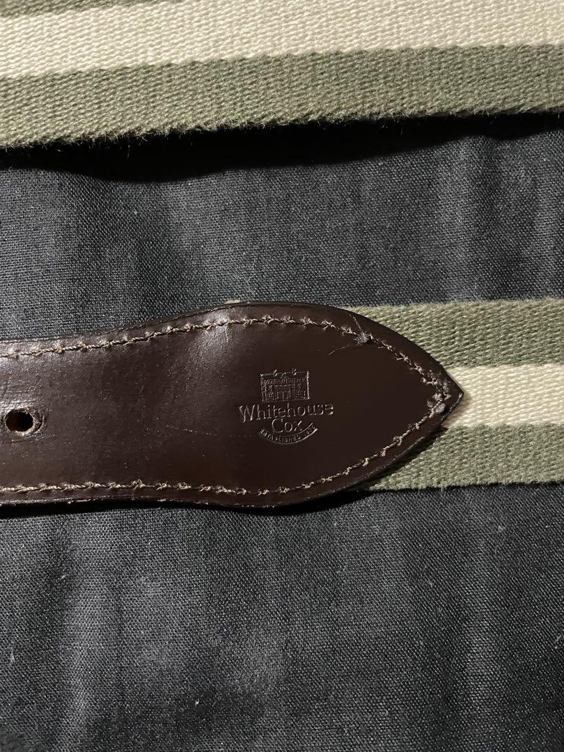 レア　比較的美品　Whitehouse Cox ウェビングベルト　リボン　レザー