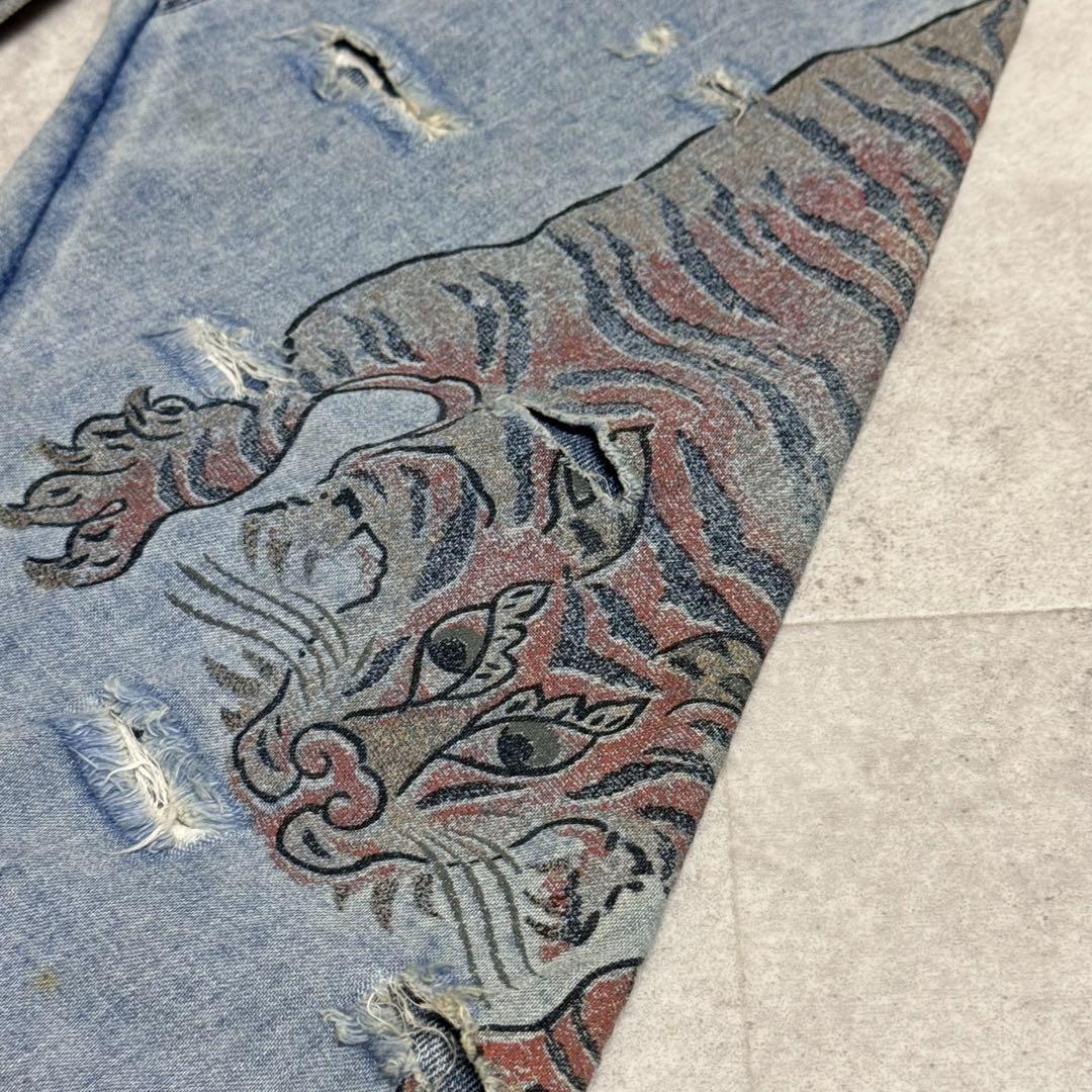 パンツ 90s ARMANI JEANS Tiger Print Denim Pants