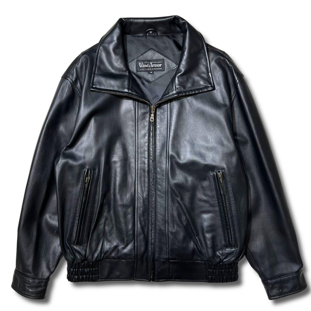 美品 Wind Armor ラムレザー シングル ライダース ジャケット M