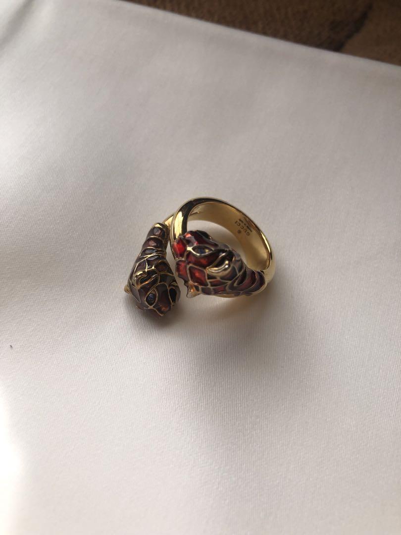 グッチ　GUCCI リング　ツインタイガー