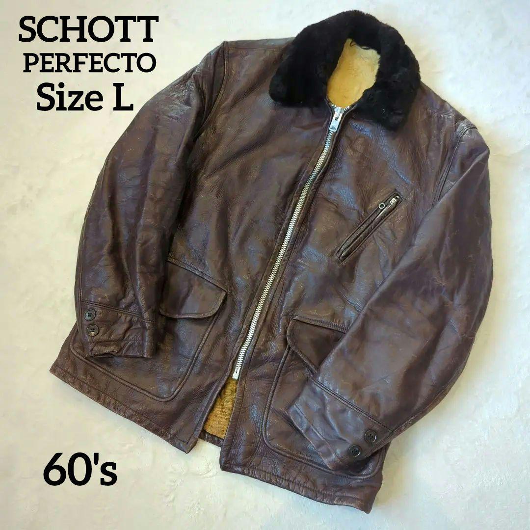 希少　ショット　60's　レザーカーコート　ステアハイド　レザージャケット　L
