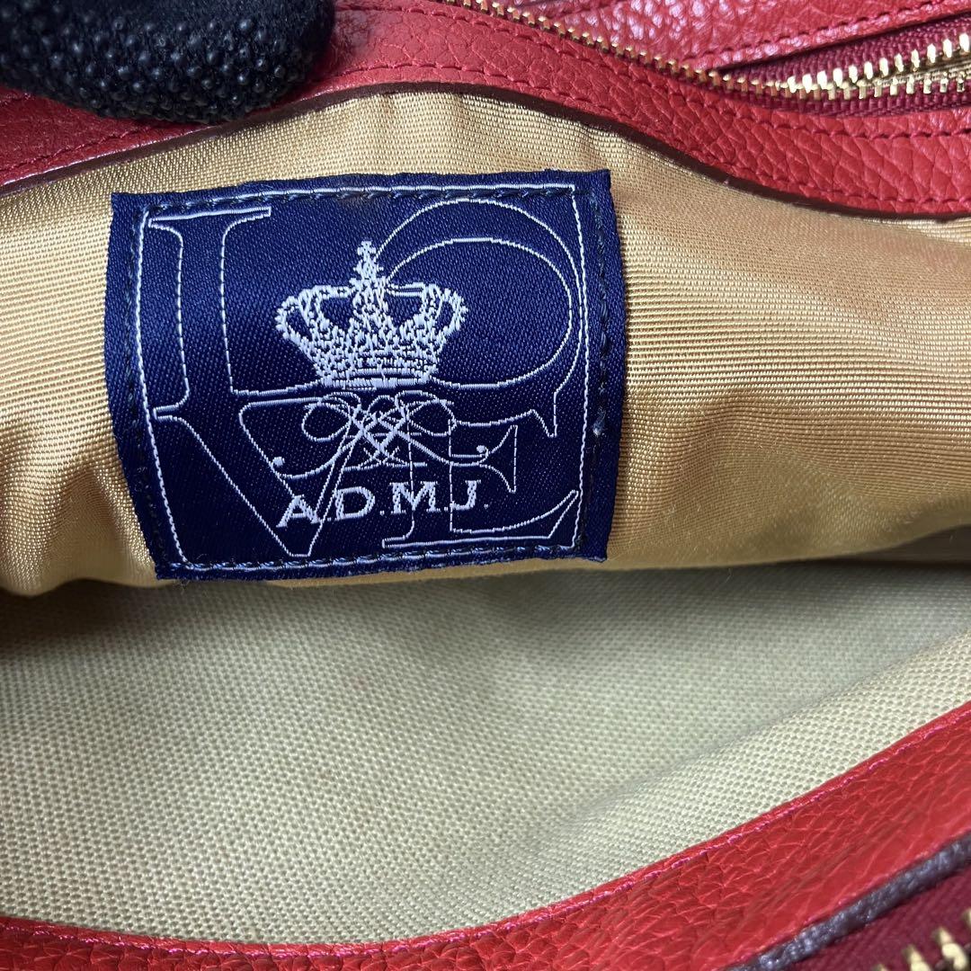 ADMJ エーディーエムジェイ シボ革 3室 A4 トートバッグ ロゴ