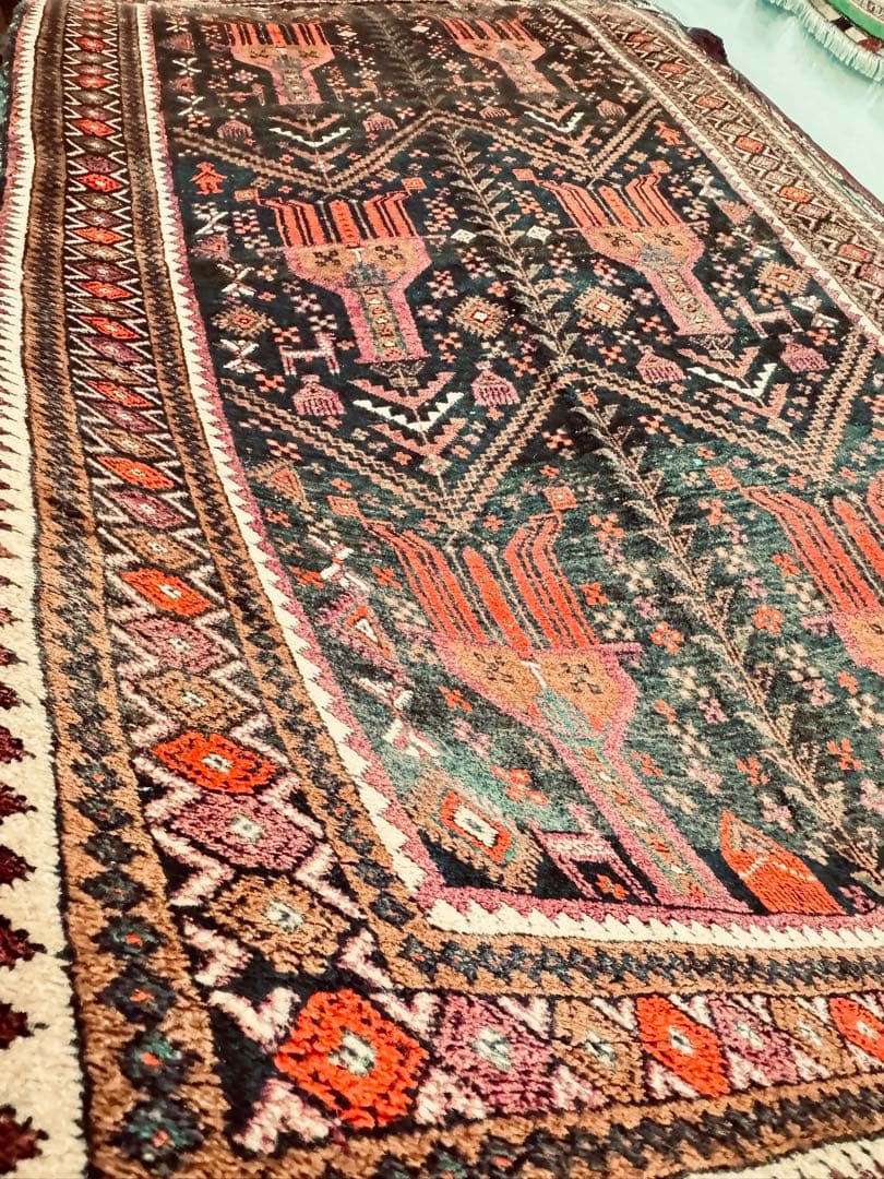 アンティーク手織りウールラグ