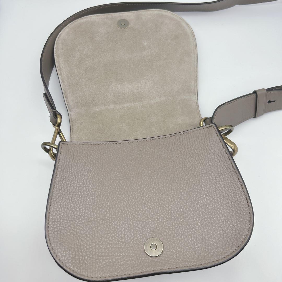 極美品◎ ポロラルフローレン レノックス ショルダーバッグ レザー グレージュ