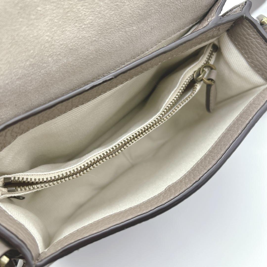 極美品◎ ポロラルフローレン レノックス ショルダーバッグ レザー グレージュ