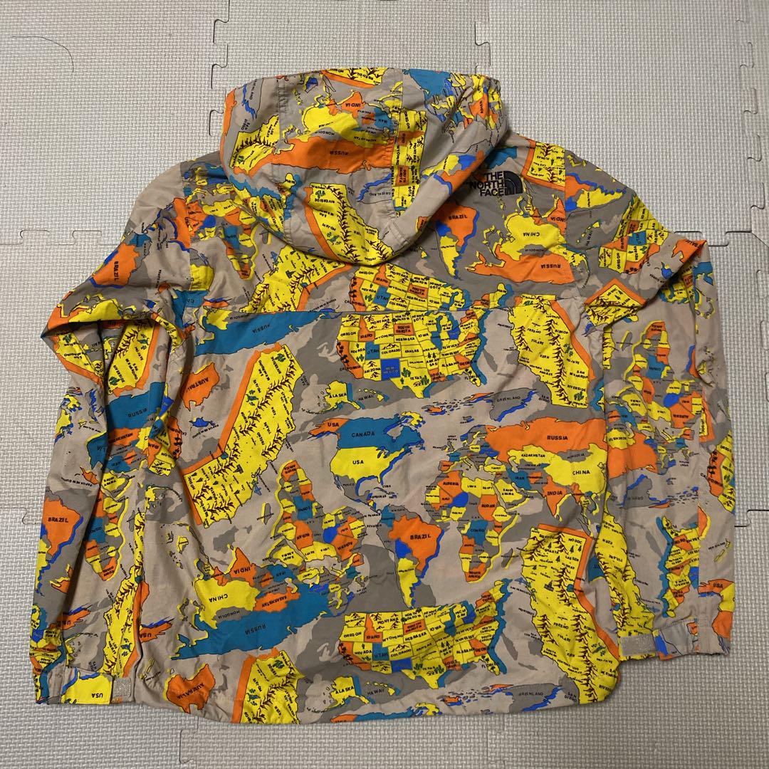 【美品】ノースフェイス ノベルティコンパクトジャケット 地図柄 150cm