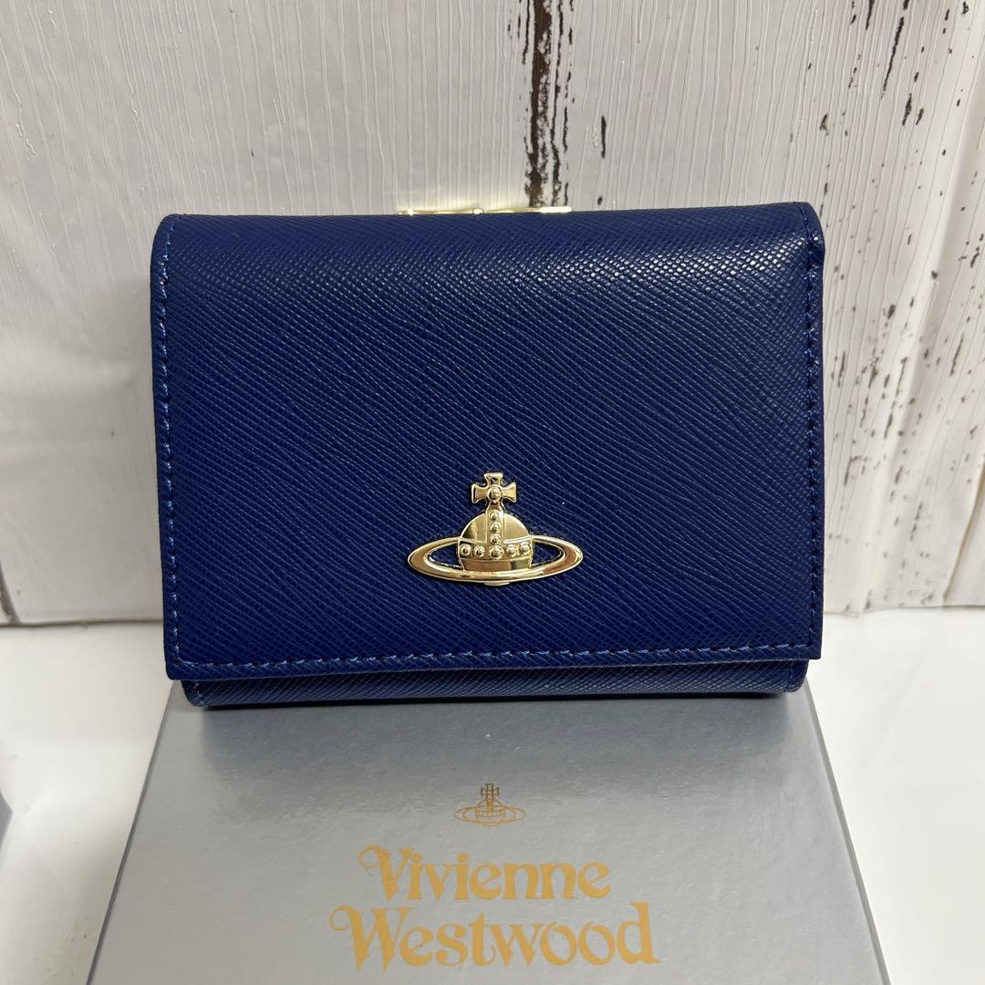 【ショッパー付き】VivienneWestwood　三つ折財布　ブルー