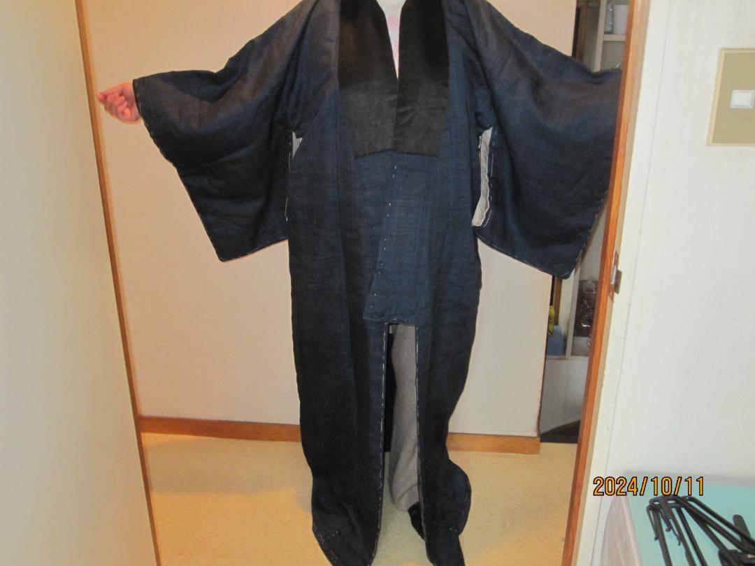 紬古布リメイク特注・レデイースどてら　（丹前）