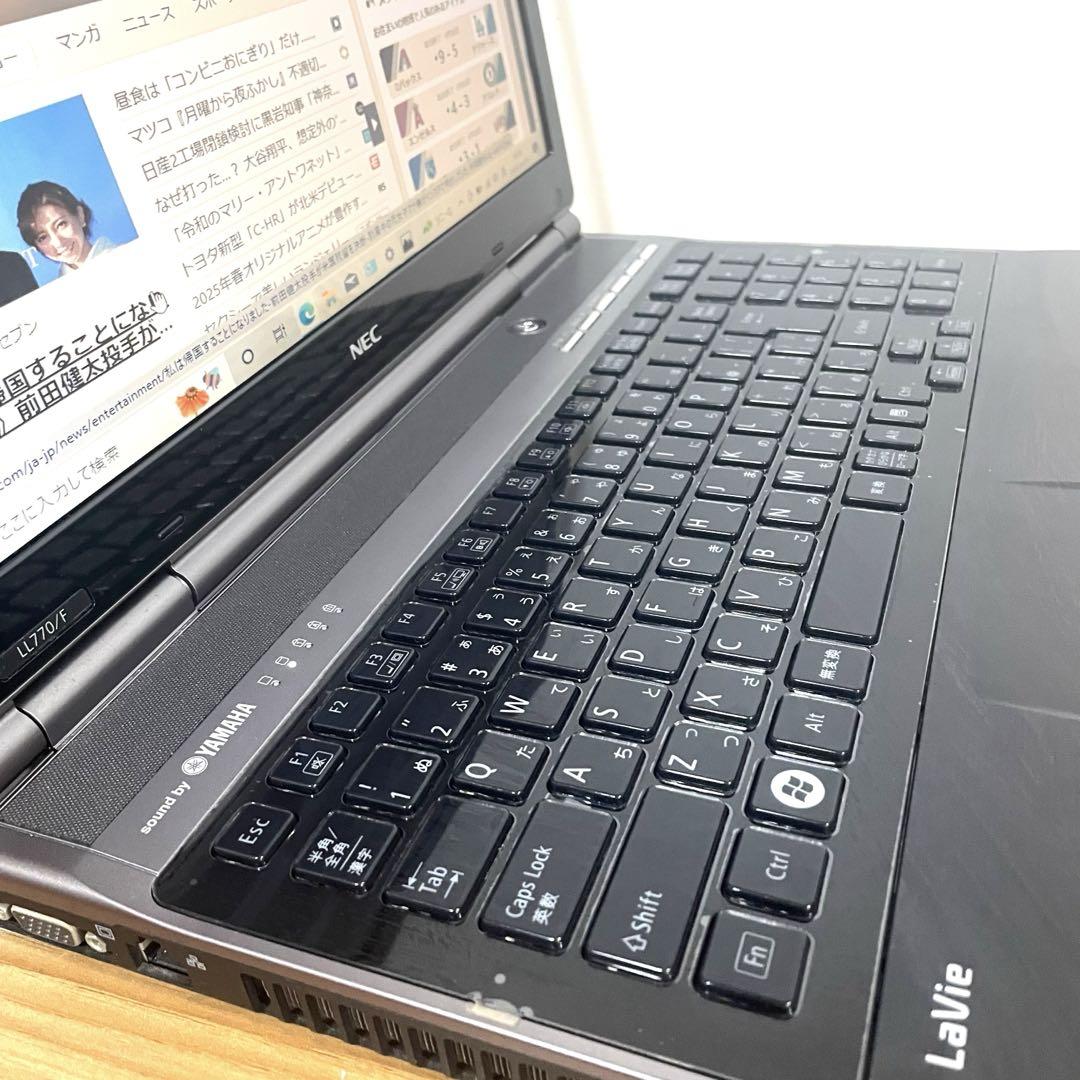 爆速i7ブラックNEC フルHDSSDメモリ8ギガwin11 オフィスブルーレイ