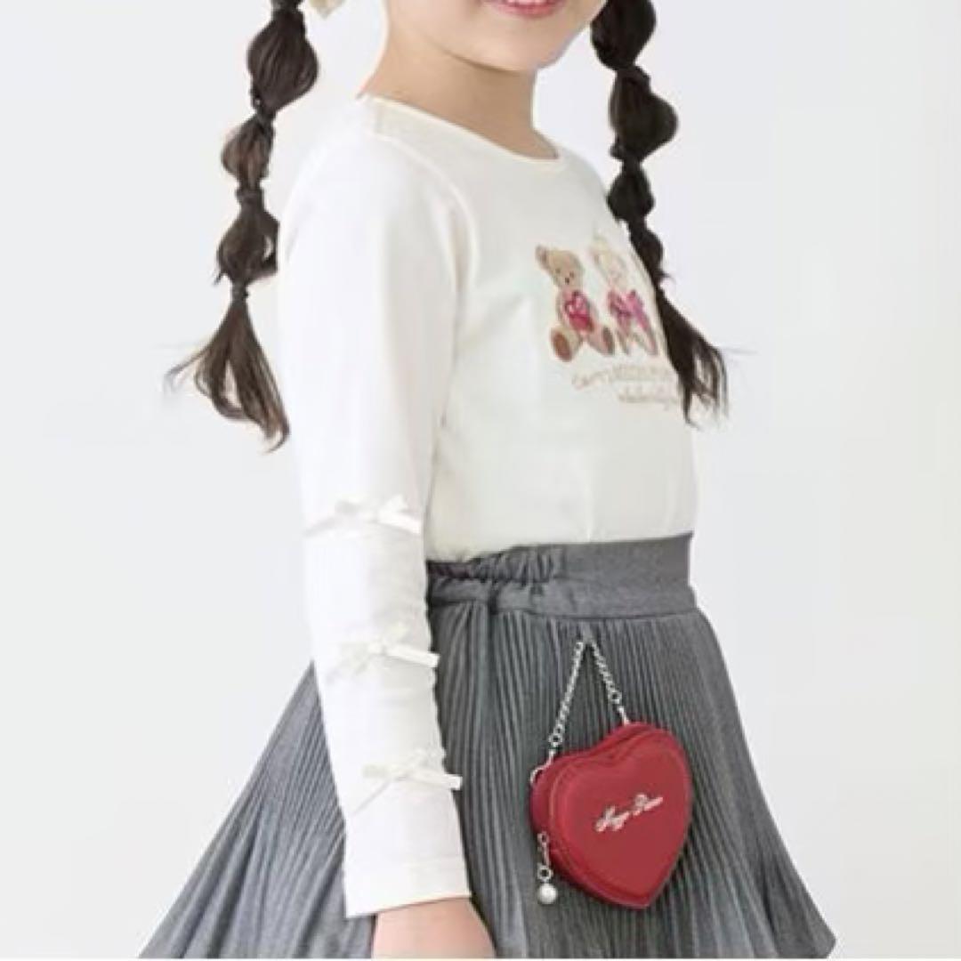 メゾピアノ新品新作タグ付きくま　リボン長袖Tシャツ130