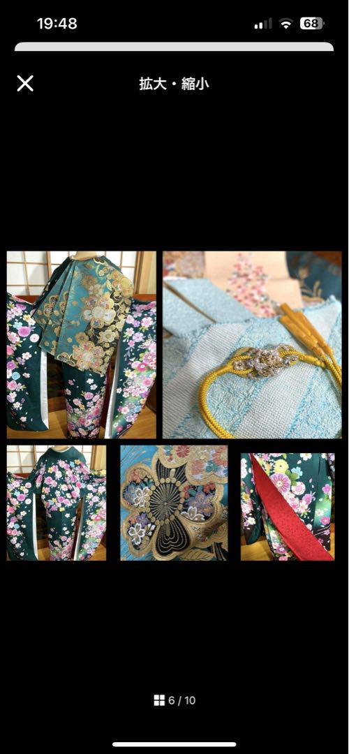 深緑希少❤️ 色鮮やか百花振袖豪華セット 身丈167裄丈70 成人式