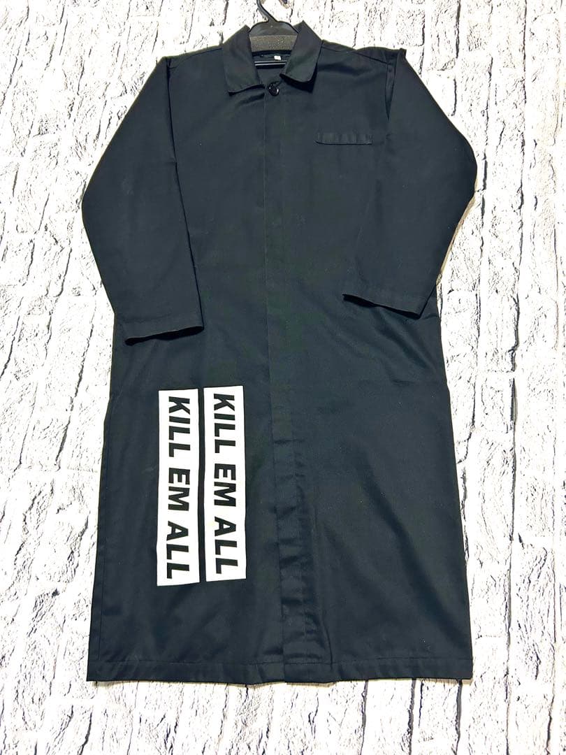 人気特価 PROUDRACE ロングコート ブラック バックプリント ランウェイ