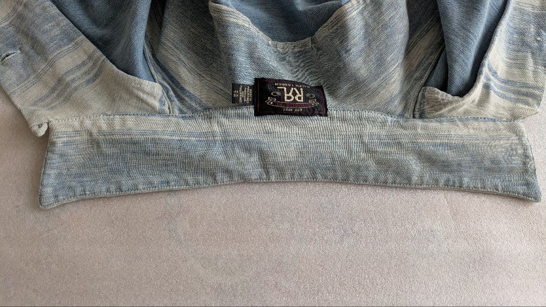 RRL　インディゴ ストライプド ジャージー キャンプ シャツ　XS