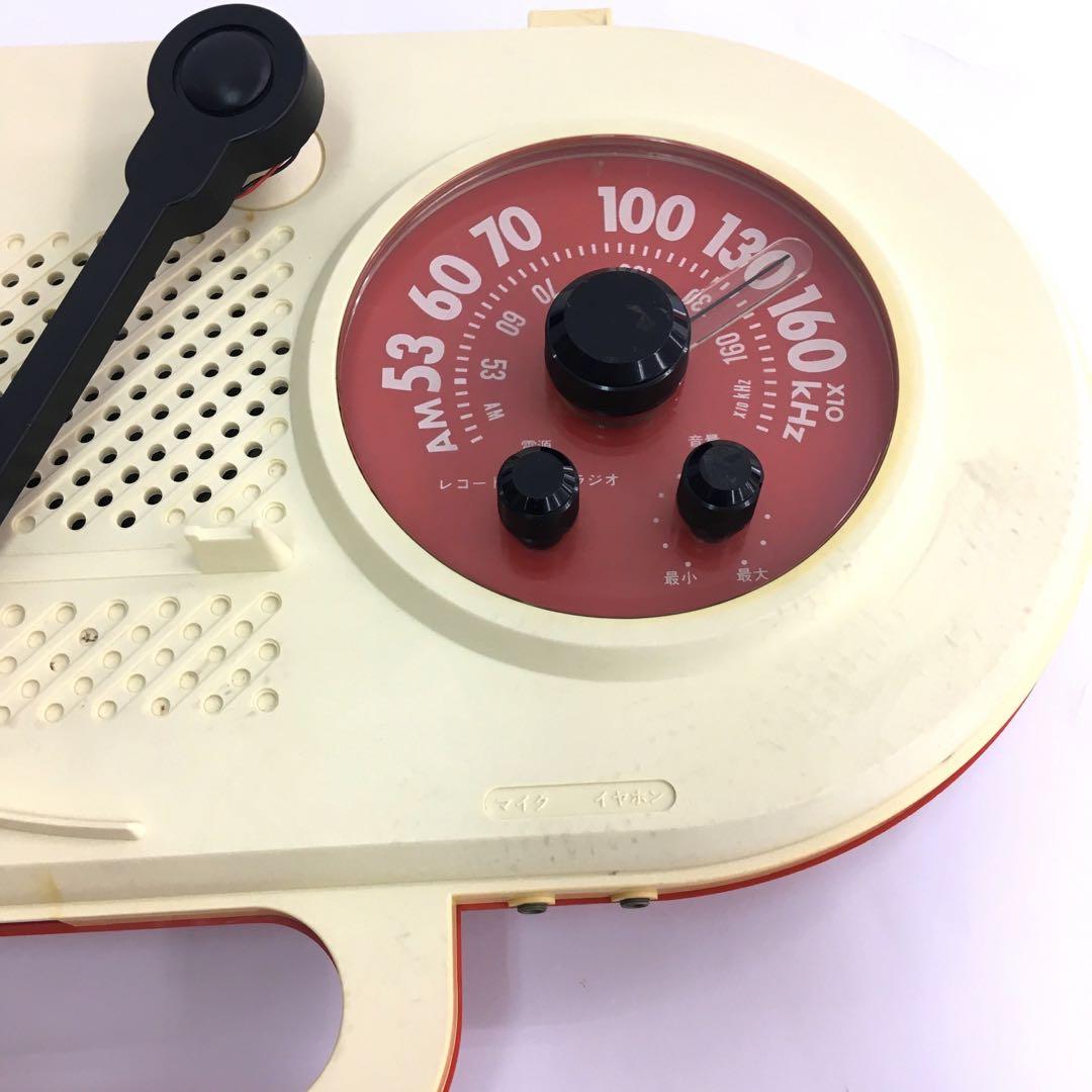 レトロ National SG-502N ラジオ・レコードプレーヤー 赤 動作品