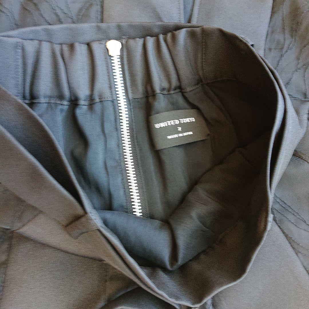 UNITED TOKYO ウェーブエンブロイダリースカート ロング 刺繍 M 黒