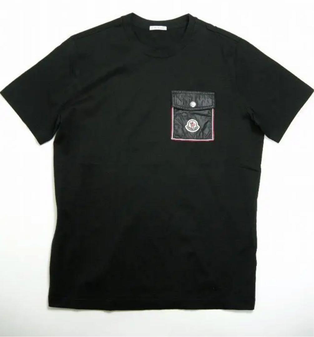 サイズL□新品□モンクレール 半袖 ポケット付きTシャツ ブラック 黒