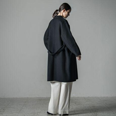 ラエフ　ロング丈シャルムリバービーバーコート　黒