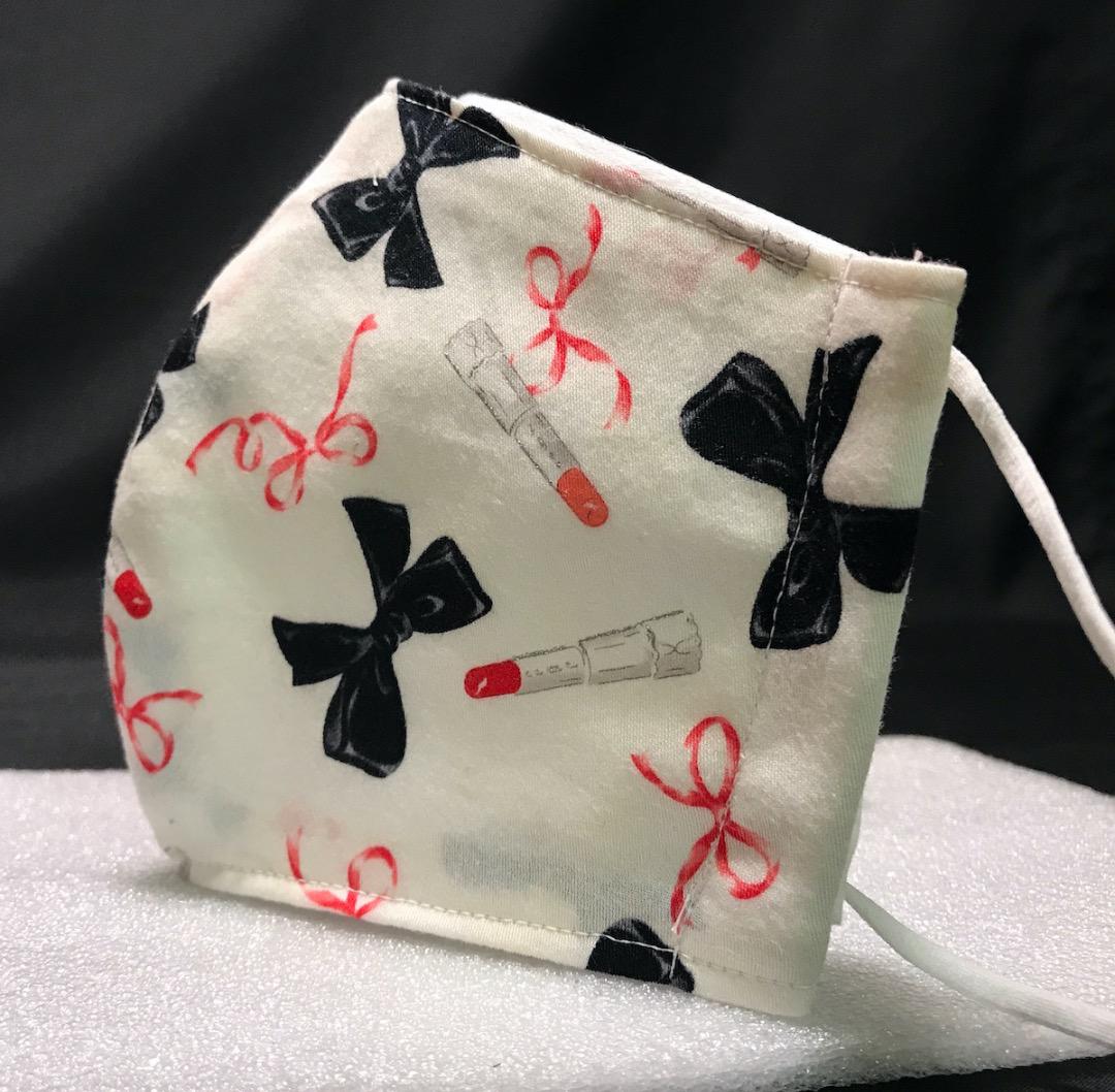 【ルージュ+リボン】ハンドメイド 大人用 立体 インナーマスク 手作り