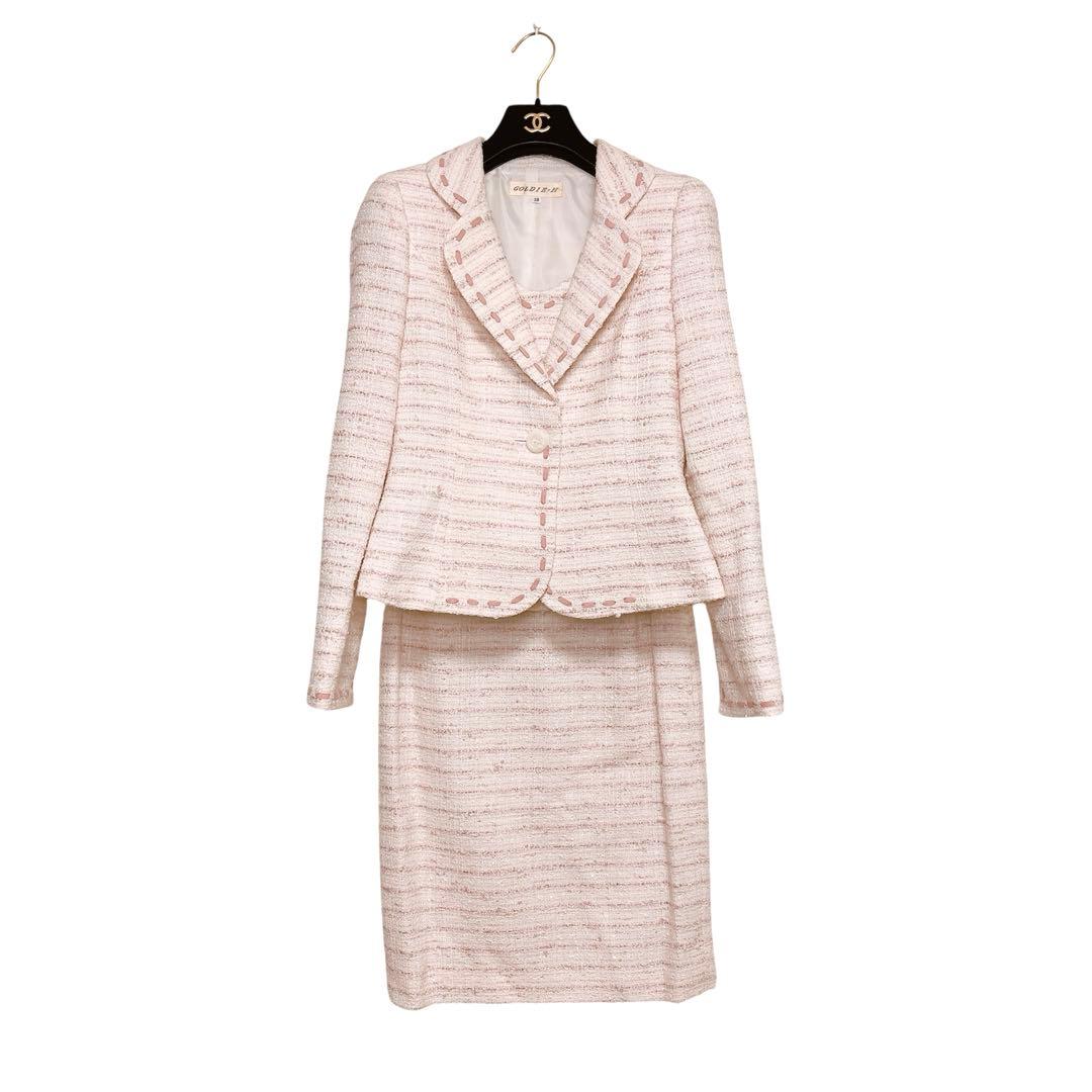 GOLDIE•H セレモニー スーツ ツイード ピンク ジャケット スカート
