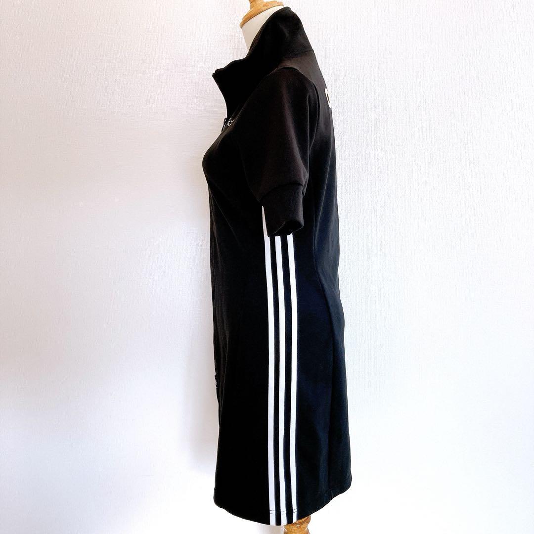 【希少品】 adidas ジャージワンピース　ゴルフウェア　Lサイズ 黒ライン白