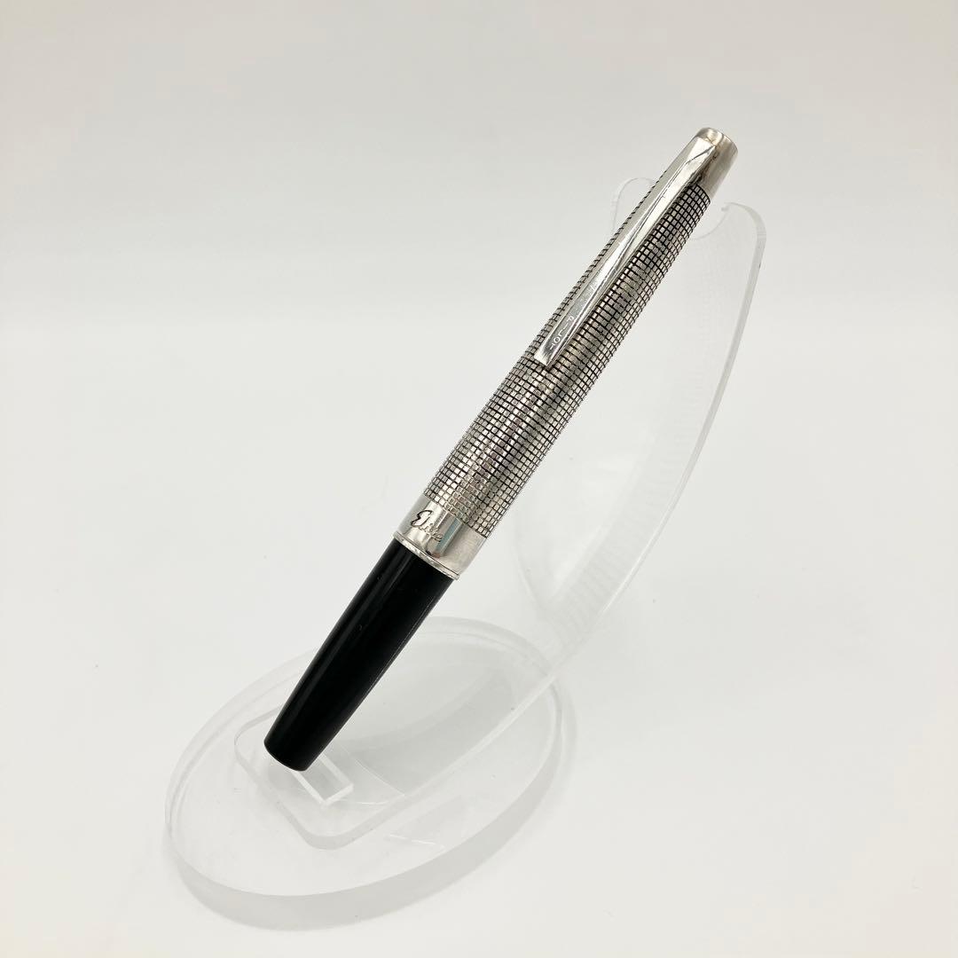 パイロット 万年筆 エリート 18KWG シルバー 格子 チェック