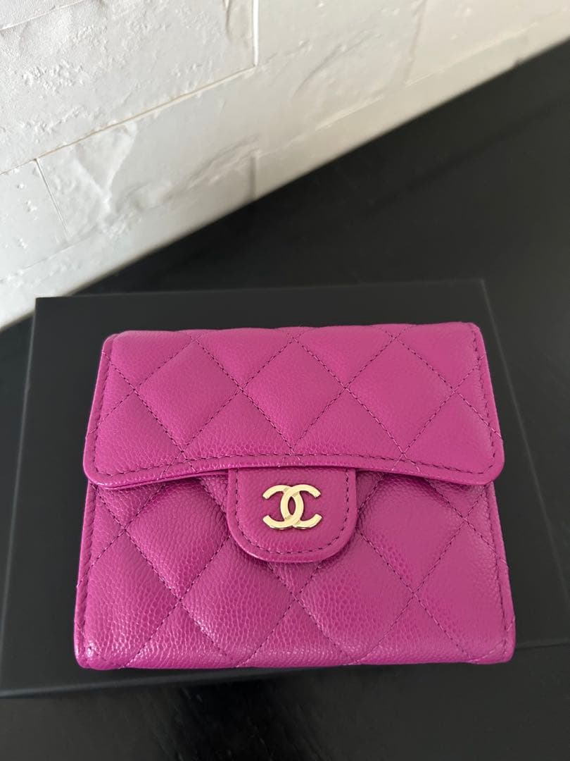 美品★CHANEL マトラッセ ウォレット ピンク パープル AP0231