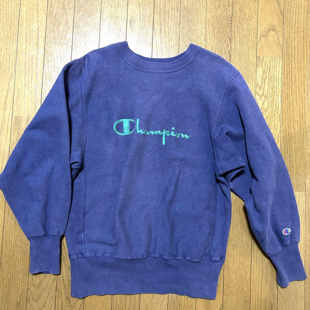 【良品】チャンピオン リバースウィーブ　90s usa製　NAVY　刺繍タグ M Champion(チャンピオン) / リバースウィーブ/スウェット/M