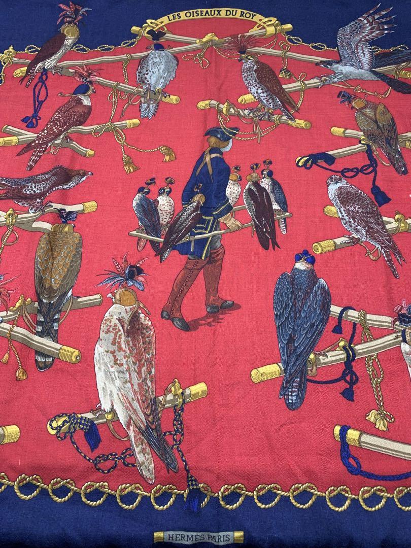 エルメス　ブランド　レッド　スカーフ　LES OISEAUX DU ROY 小物NINASHOP