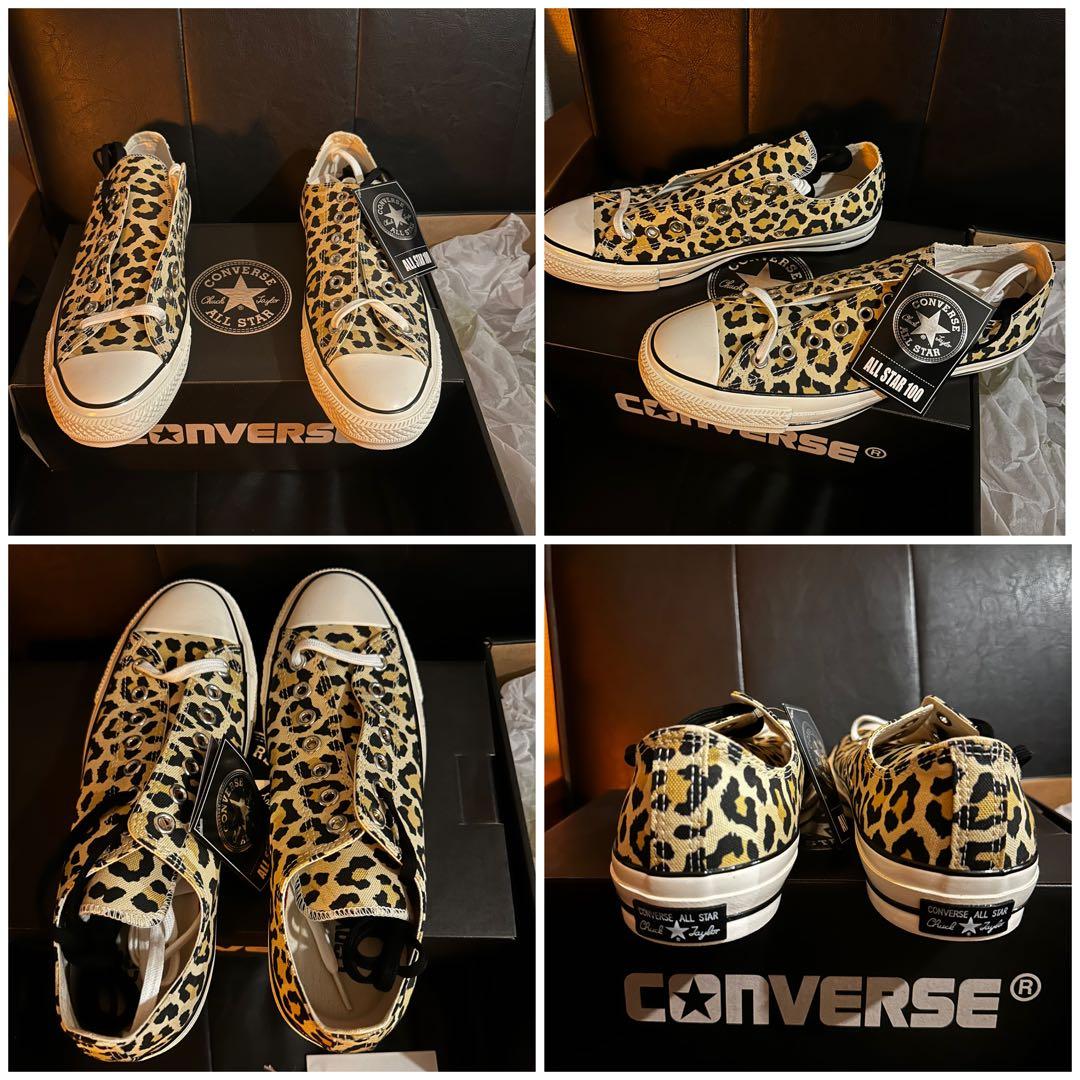 100周年 ワコマリア コンバース27cmレオパード柄オールスタースニーカー27cm WACKOMARIA