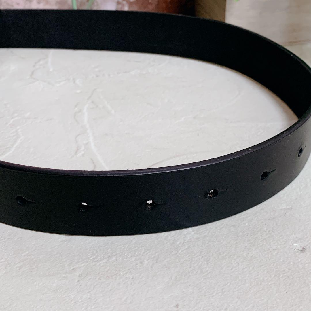 未使用タグ付【ADRER アドラー】ベルト 黒 レザー シルバー金具 ほぼ新品