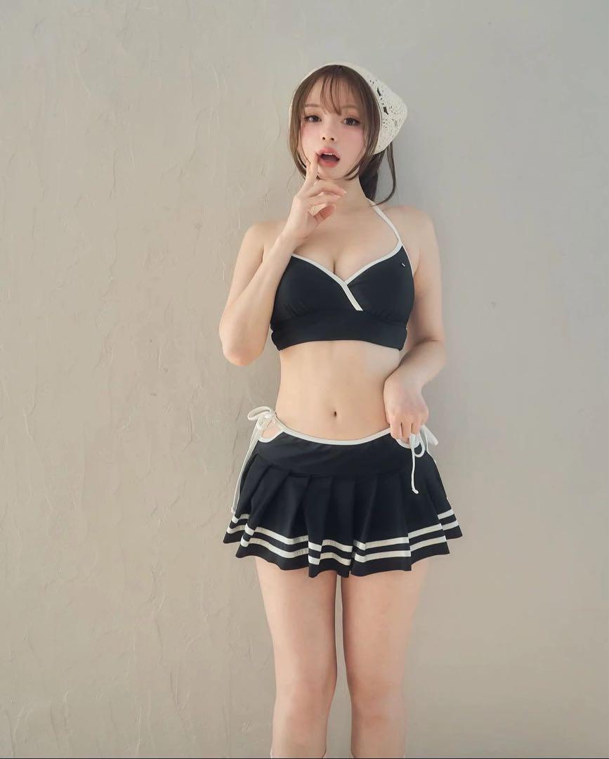 Andmary Coco pleats swimwear White 水着水着・ラッシュガード