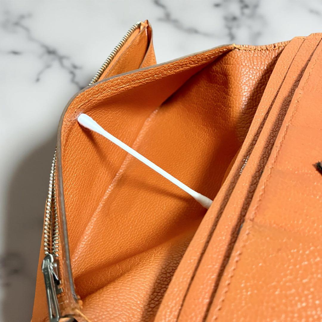 エルメス　HERMES べアン　オレンジ　⬜︎H刻印　長財布