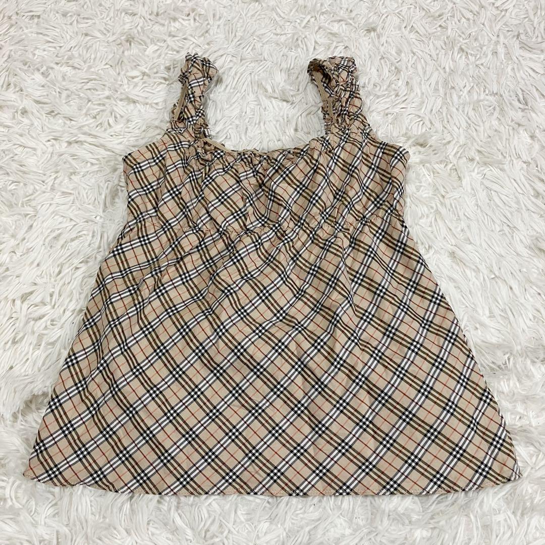 BURBERRY BLUE LABEL キャミソール ノバチェック 刺繍ロゴ