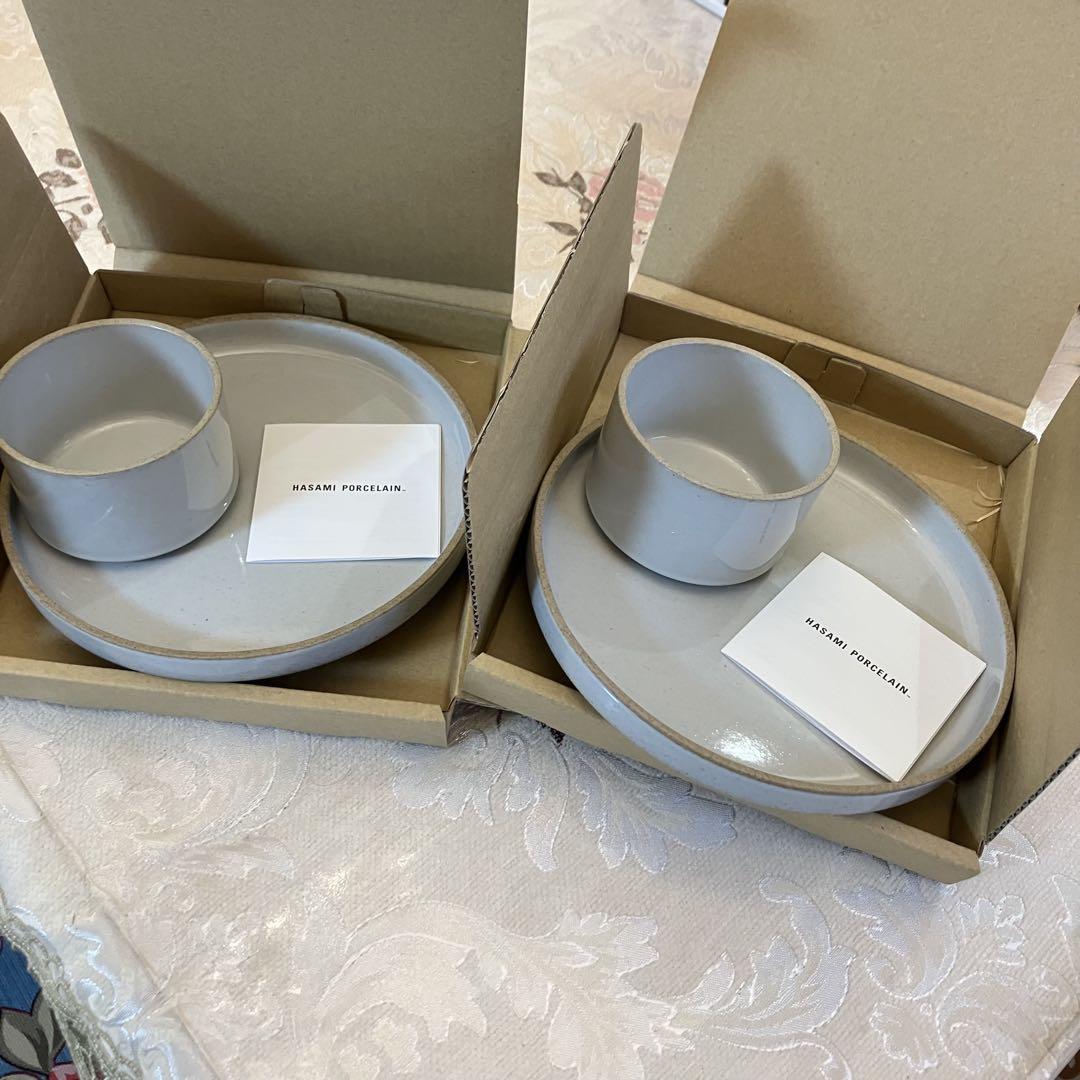ハサミポーセリンHASAMI PORCELAIN ワンプレートセットグロスグレー