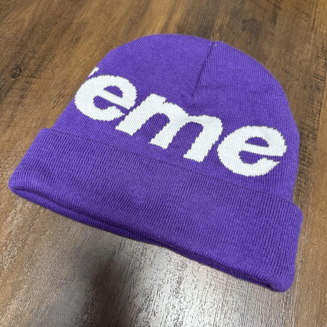 しょう Supreme 紫 ニット帽