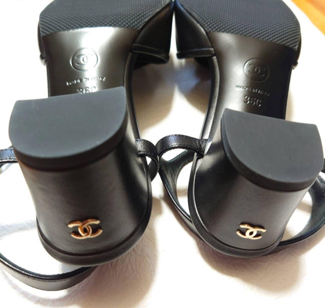 !*新品★CHANEL★Camellia sandal ブラックサンダル36