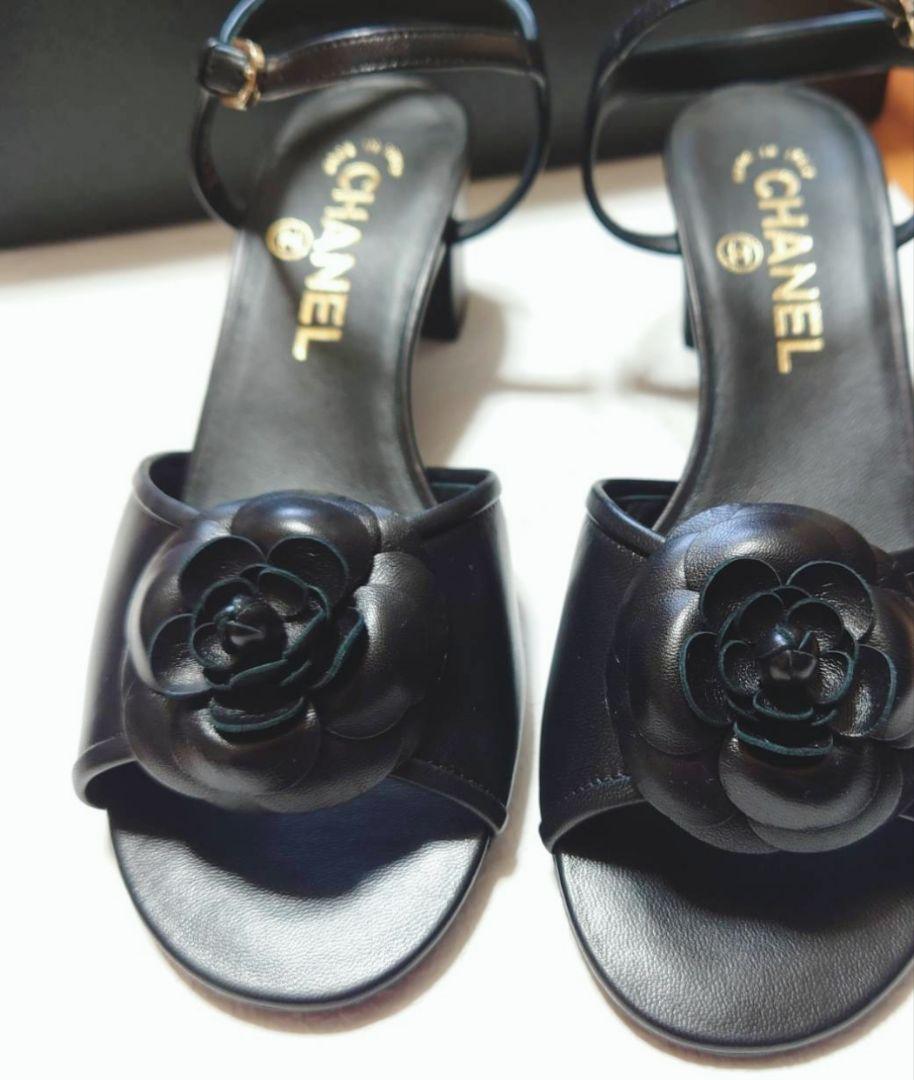 !*新品★CHANEL★Camellia sandal ブラックサンダル36