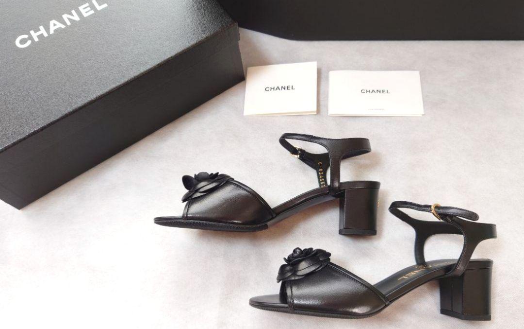 !*新品★CHANEL★Camellia sandal ブラックサンダル36